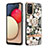 Silicone Candy Rubber Gel Fashionable Pattern Soft Case Cover with Finger Ring Stand Y06B for Samsung Galaxy M02s White