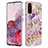 Silicone Candy Rubber Gel Fashionable Pattern Soft Case Cover with Finger Ring Stand Y06B for Samsung Galaxy S20 Clove Purple