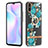 Silicone Candy Rubber Gel Fashionable Pattern Soft Case Cover with Finger Ring Stand Y06B for Xiaomi Redmi 9A Cyan
