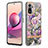 Silicone Candy Rubber Gel Fashionable Pattern Soft Case Cover with Finger Ring Stand Y06B for Xiaomi Redmi Note 10 4G