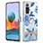 Silicone Candy Rubber Gel Fashionable Pattern Soft Case Cover with Finger Ring Stand Y06B for Xiaomi Redmi Note 10 Pro Max Blue