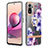 Silicone Candy Rubber Gel Fashionable Pattern Soft Case Cover with Finger Ring Stand Y06B for Xiaomi Redmi Note 10S 4G Purple