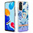 Silicone Candy Rubber Gel Fashionable Pattern Soft Case Cover with Finger Ring Stand Y06B for Xiaomi Redmi Note 11 4G (2022) Blue