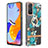 Silicone Candy Rubber Gel Fashionable Pattern Soft Case Cover with Finger Ring Stand Y06B for Xiaomi Redmi Note 11 Pro 5G Cyan