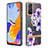 Silicone Candy Rubber Gel Fashionable Pattern Soft Case Cover with Finger Ring Stand Y06B for Xiaomi Redmi Note 11 Pro 5G Purple
