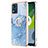 Silicone Candy Rubber Gel Fashionable Pattern Soft Case Cover with Finger Ring Stand YB1 for Motorola Moto E13 Blue