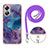 Silicone Candy Rubber Gel Fashionable Pattern Soft Case Cover with Finger Ring Stand YB1 for Oppo A17