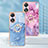 Silicone Candy Rubber Gel Fashionable Pattern Soft Case Cover with Finger Ring Stand YB1 for Oppo A78 5G