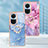 Silicone Candy Rubber Gel Fashionable Pattern Soft Case Cover with Finger Ring Stand YB1 for Oppo Reno10 5G