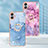 Silicone Candy Rubber Gel Fashionable Pattern Soft Case Cover with Finger Ring Stand YB1 for Samsung Galaxy A04E