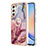 Silicone Candy Rubber Gel Fashionable Pattern Soft Case Cover with Finger Ring Stand YB1 for Samsung Galaxy A24 4G