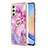 Silicone Candy Rubber Gel Fashionable Pattern Soft Case Cover with Finger Ring Stand YB1 for Samsung Galaxy A24 4G