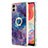 Silicone Candy Rubber Gel Fashionable Pattern Soft Case Cover with Finger Ring Stand YB1 for Samsung Galaxy M04 Purple