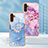 Silicone Candy Rubber Gel Fashionable Pattern Soft Case Cover with Finger Ring Stand YB1 for Samsung Galaxy Quantum4 5G