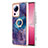 Silicone Candy Rubber Gel Fashionable Pattern Soft Case Cover with Finger Ring Stand YB1 for Xiaomi Civi 2 5G Purple