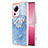 Silicone Candy Rubber Gel Fashionable Pattern Soft Case Cover with Finger Ring Stand YB1 for Xiaomi Mi 12 Lite NE 5G Blue