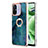 Silicone Candy Rubber Gel Fashionable Pattern Soft Case Cover with Finger Ring Stand YB1 for Xiaomi Redmi 11A 4G Green