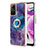 Silicone Candy Rubber Gel Fashionable Pattern Soft Case Cover with Finger Ring Stand YB1 for Xiaomi Redmi Note 12S Purple