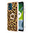 Silicone Candy Rubber Gel Fashionable Pattern Soft Case Cover with Finger Ring Stand YB2 for Motorola Moto E13 Brown