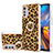 Silicone Candy Rubber Gel Fashionable Pattern Soft Case Cover with Finger Ring Stand YB2 for Motorola Moto E32s Brown