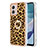 Silicone Candy Rubber Gel Fashionable Pattern Soft Case Cover with Finger Ring Stand YB2 for Motorola Moto G53 5G Brown