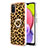 Silicone Candy Rubber Gel Fashionable Pattern Soft Case Cover with Finger Ring Stand YB2 for Samsung Galaxy A02s Brown