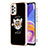 Silicone Candy Rubber Gel Fashionable Pattern Soft Case Cover with Finger Ring Stand YB2 for Samsung Galaxy A73 5G Black