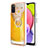 Silicone Candy Rubber Gel Fashionable Pattern Soft Case Cover with Finger Ring Stand YB2 for Samsung Galaxy M02s Yellow