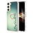 Silicone Candy Rubber Gel Fashionable Pattern Soft Case Cover with Finger Ring Stand YB2 for Samsung Galaxy S24 5G Green