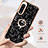Silicone Candy Rubber Gel Fashionable Pattern Soft Case Cover with Finger Ring Stand YB2 for Sony Xperia 5 IV