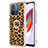 Silicone Candy Rubber Gel Fashionable Pattern Soft Case Cover with Finger Ring Stand YB2 for Xiaomi Redmi 11A 4G Brown