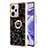 Silicone Candy Rubber Gel Fashionable Pattern Soft Case Cover with Finger Ring Stand YB2 for Xiaomi Redmi Note 12 Pro+ Plus 5G Black