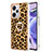 Silicone Candy Rubber Gel Fashionable Pattern Soft Case Cover with Finger Ring Stand YB2 for Xiaomi Redmi Note 12 Pro+ Plus 5G Brown