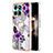 Silicone Candy Rubber Gel Fashionable Pattern Soft Case Cover with Finger Ring Stand YB3 for Huawei Honor X8b Purple