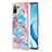 Silicone Candy Rubber Gel Fashionable Pattern Soft Case Cover with Finger Ring Stand YB3 for Xiaomi Mi 11 Lite 5G NE Blue