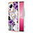 Silicone Candy Rubber Gel Fashionable Pattern Soft Case Cover with Finger Ring Stand YB3 for Xiaomi Mi 13 Lite 5G Purple