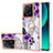 Silicone Candy Rubber Gel Fashionable Pattern Soft Case Cover with Finger Ring Stand YB3 for Xiaomi Mi 13T Pro 5G Purple