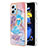 Silicone Candy Rubber Gel Fashionable Pattern Soft Case Cover with Finger Ring Stand YB3 for Xiaomi Poco X4 GT 5G Blue