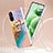 Silicone Candy Rubber Gel Fashionable Pattern Soft Case Cover with Finger Ring Stand YB3 for Xiaomi Redmi 12C 4G