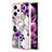 Silicone Candy Rubber Gel Fashionable Pattern Soft Case Cover with Finger Ring Stand YB3 for Xiaomi Redmi Note 12 Pro 5G Purple