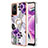 Silicone Candy Rubber Gel Fashionable Pattern Soft Case Cover with Finger Ring Stand YB3 for Xiaomi Redmi Note 12S Purple