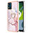 Silicone Candy Rubber Gel Fashionable Pattern Soft Case Cover with Finger Ring Stand YB5 for Motorola Moto E13 Pink