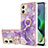 Silicone Candy Rubber Gel Fashionable Pattern Soft Case Cover with Finger Ring Stand YB5 for Motorola Moto G54 5G Purple