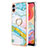 Silicone Candy Rubber Gel Fashionable Pattern Soft Case Cover with Finger Ring Stand YB5 for Samsung Galaxy A04E