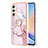 Silicone Candy Rubber Gel Fashionable Pattern Soft Case Cover with Finger Ring Stand YB5 for Samsung Galaxy A24 4G