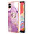 Silicone Candy Rubber Gel Fashionable Pattern Soft Case Cover with Finger Ring Stand YB5 for Samsung Galaxy M04