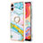 Silicone Candy Rubber Gel Fashionable Pattern Soft Case Cover with Finger Ring Stand YB5 for Samsung Galaxy M04 Colorful
