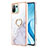 Silicone Candy Rubber Gel Fashionable Pattern Soft Case Cover with Finger Ring Stand YB5 for Xiaomi Mi 11 Lite 4G White