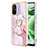 Silicone Candy Rubber Gel Fashionable Pattern Soft Case Cover with Finger Ring Stand YB5 for Xiaomi Poco C55 Pink