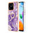 Silicone Candy Rubber Gel Fashionable Pattern Soft Case Cover with Finger Ring Stand YB5 for Xiaomi Redmi 10 India Purple